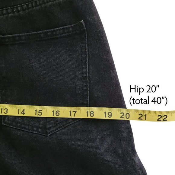 Genleck Y2K NWT BF Jeans Ripped High Waist Baggy Black Distressed Wide Leg S - Picture 13 of 16